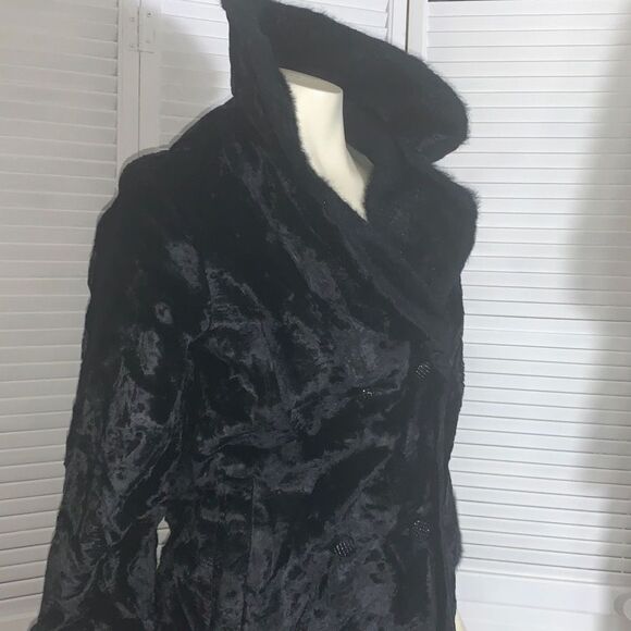 Vintage Black Short Fur Coat Size Small - Picture 10 of 16